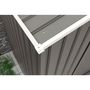 Voir la diapositive 4 : Habitat et Jardin Abri jardin métal  Dallas - 4.07 m² avec gouttière - Taupe