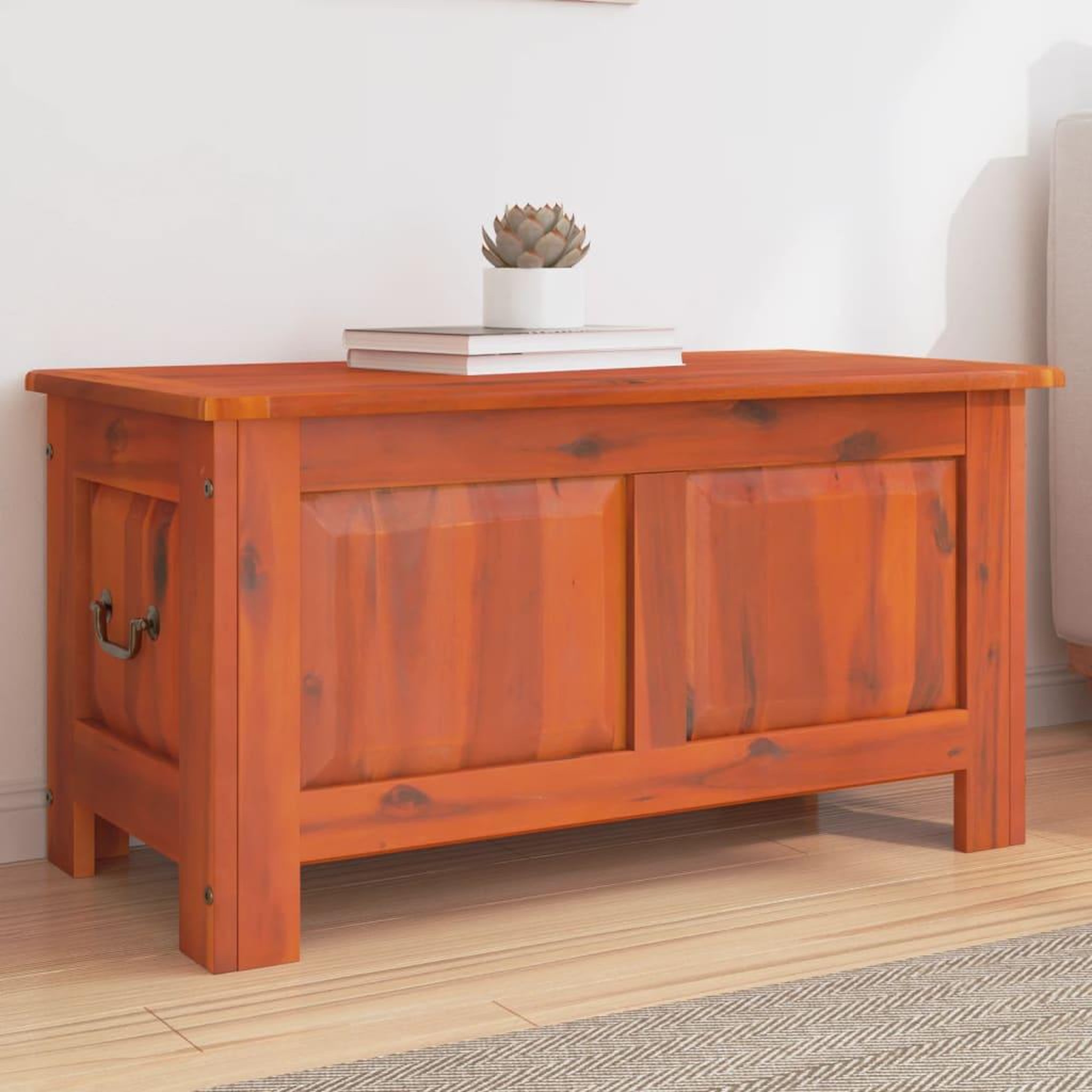 VIDAXL Coffre de rangement avec couvercle marron bois massif d'acacia