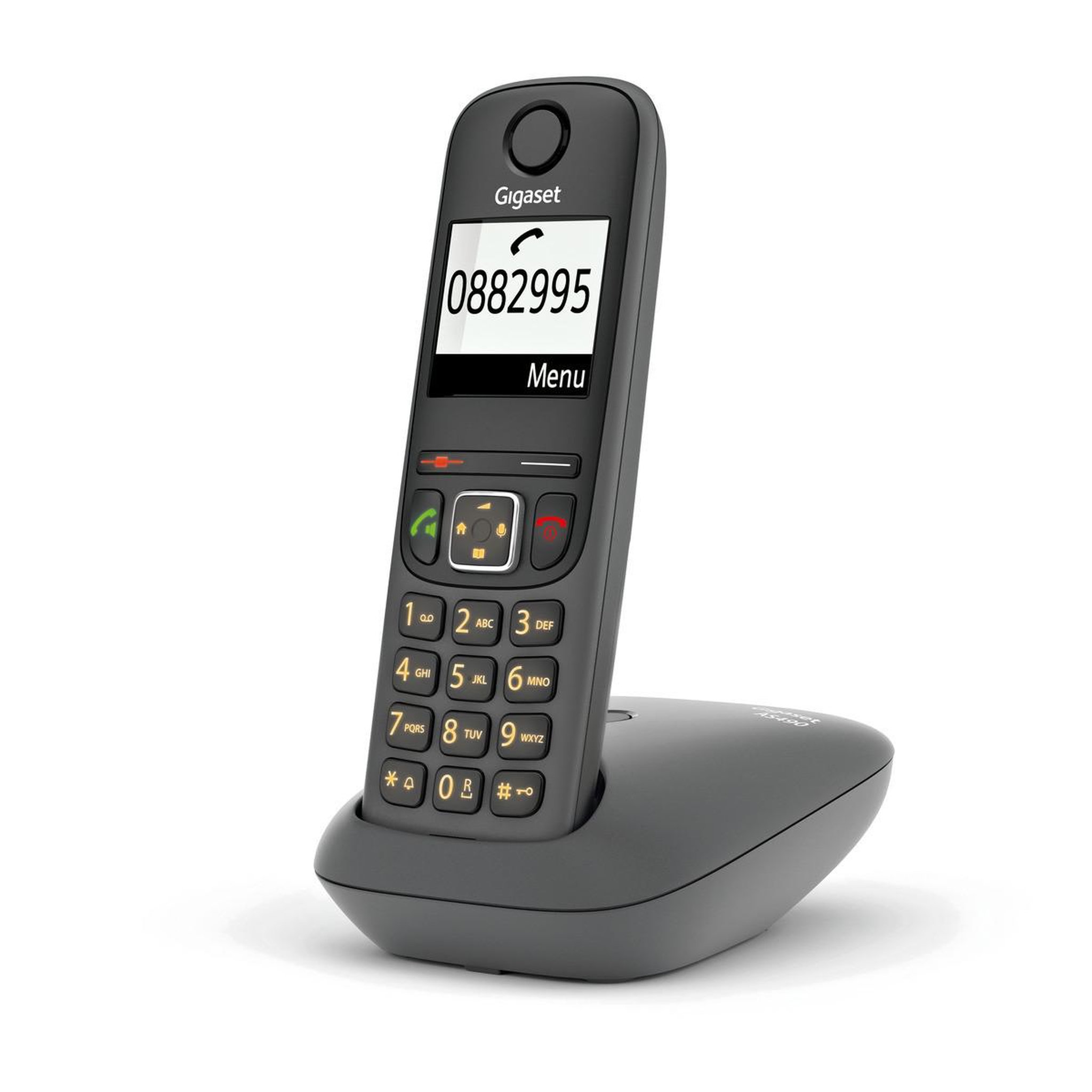 Voir la diapositive 3 : GIGASET TÉLÉPHONE MAINS LIBRES SANS FIL GIGASET AS490 NOIR