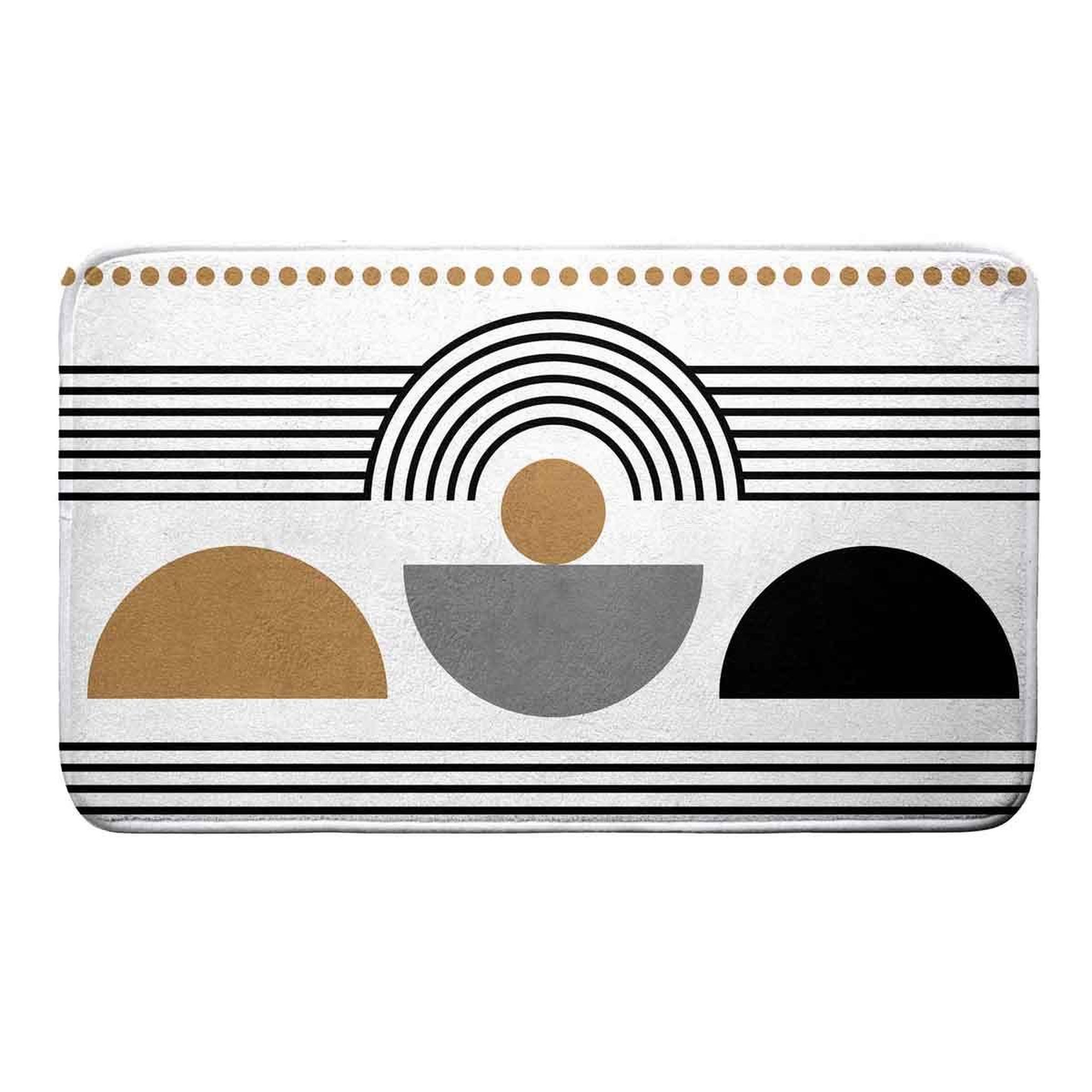 Douceur d'Intérieur Tapis de bain imprimé  memphis  45x75cm blanc
