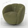 Voir la diapositive 4 : Rendez vous déco Fauteuil pivotant en velours vert - Ysé