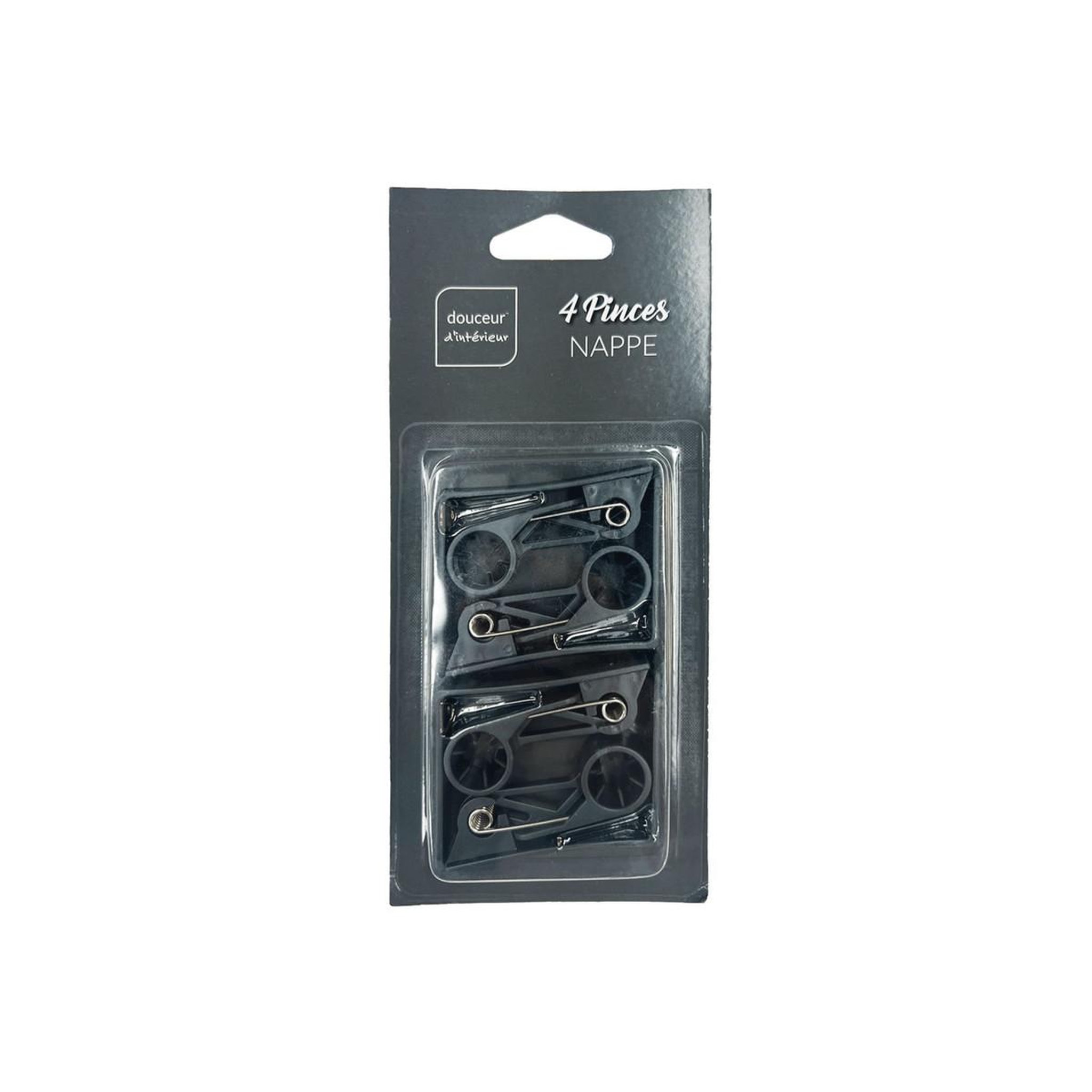 Voir la diapositive 4 : Douceur d'Intérieur Lot de 4 pinces nappe  dale  6cm anthracite
