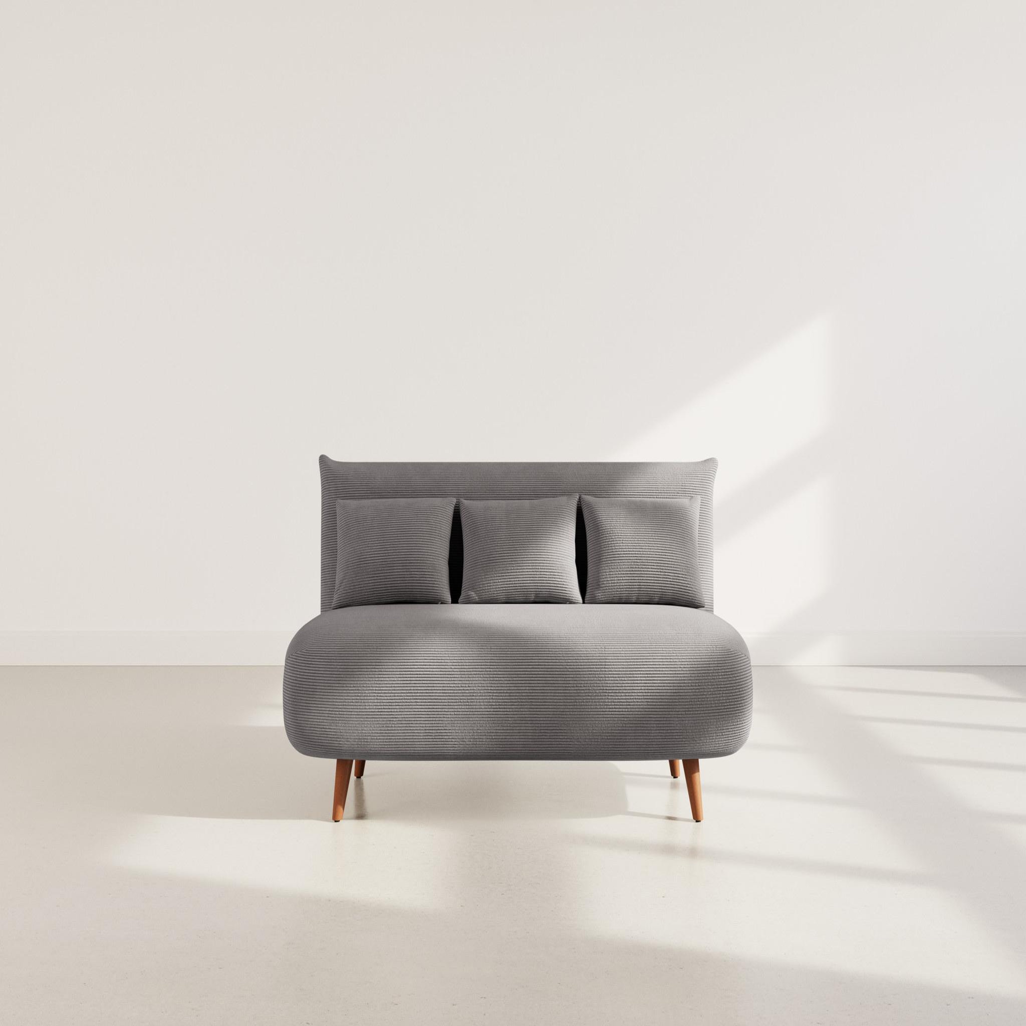 Voir la diapositive 5 : BEST MOBILIER Lumi - banquette convertible clic-clac 2 places en velours côtelé