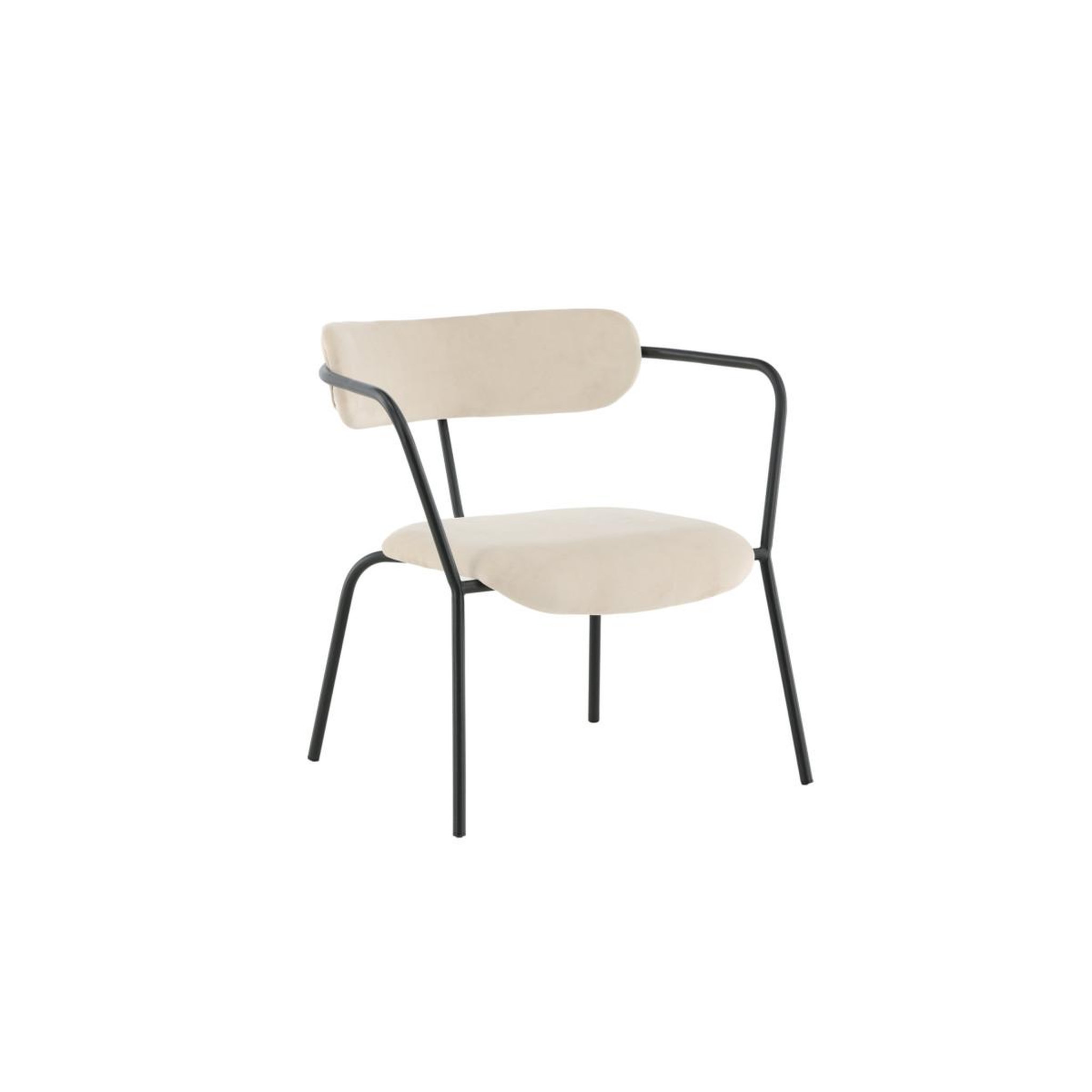 Voir la diapositive 4 : Paris Prix Fauteuil design velours  duffy  69cm beige