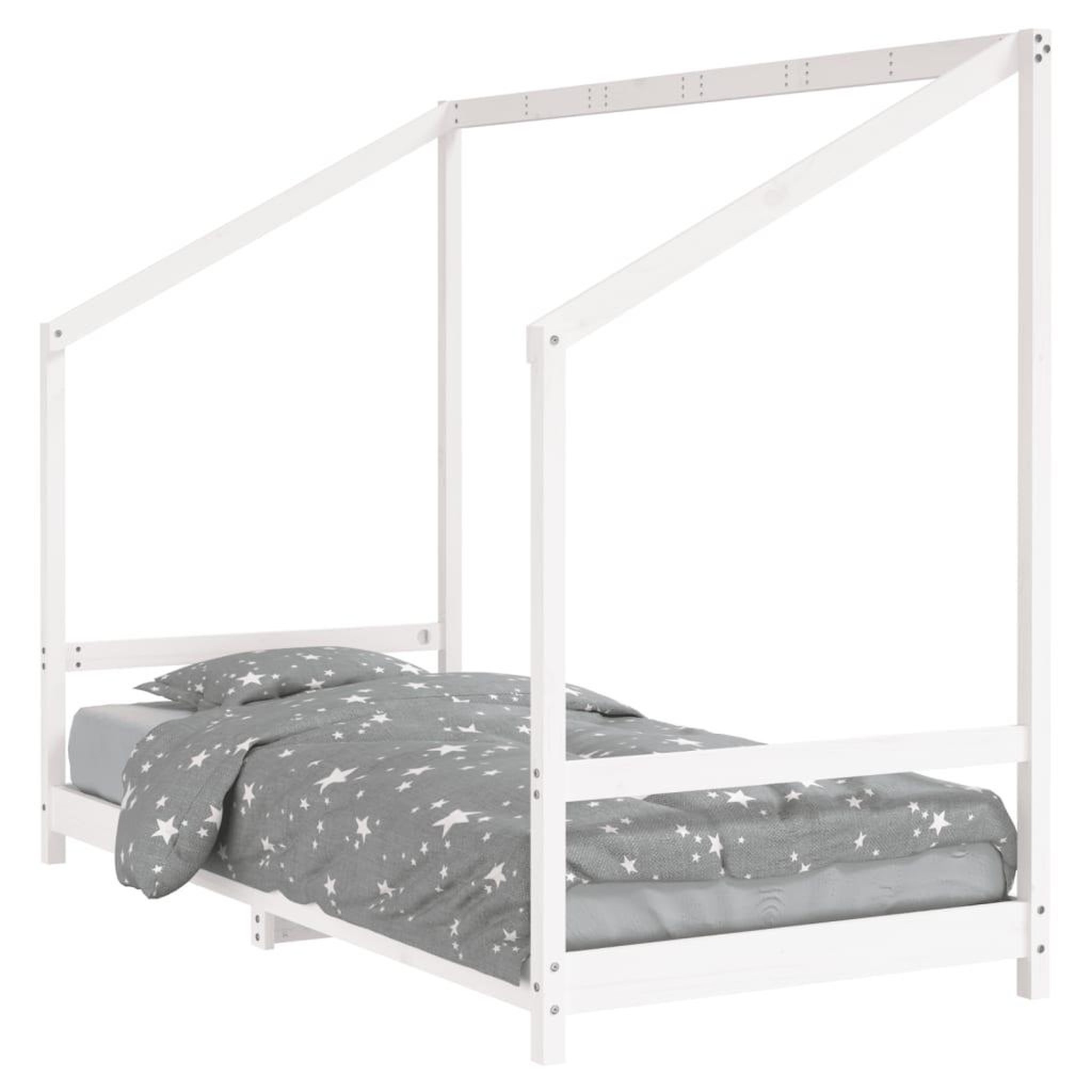 Voir la diapositive 2 : VIDAXL Cadre de lit pour enfants blanc 90x200 cm bois de pin massif