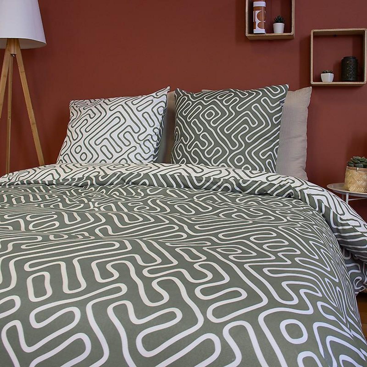 Home collection Parure de couette 3 pcs 240x220 100% microfibre, parchemin