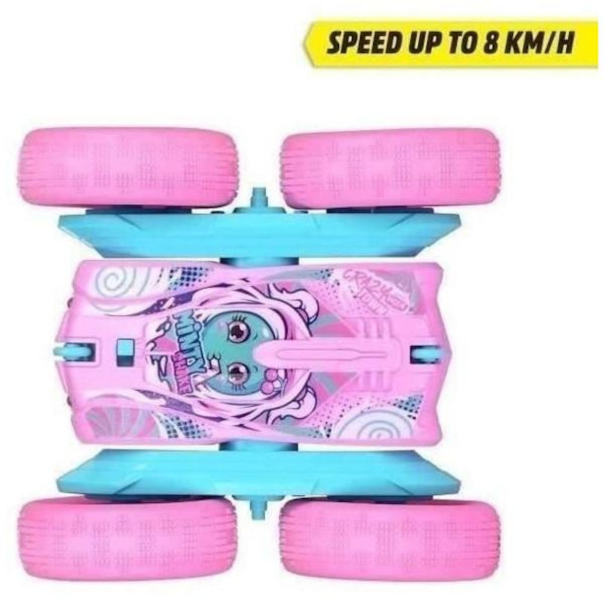Dickie Toys Dickie - Véhicule Radiocommandé 16 cm - Flippy Berry Shaker - Rotation 360° - Rose - Piles Incluses - Des 6 ans