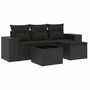Voir la diapositive 2 : VIDAXL Salon de jardin 5 pcs avec coussins noir resine tressee