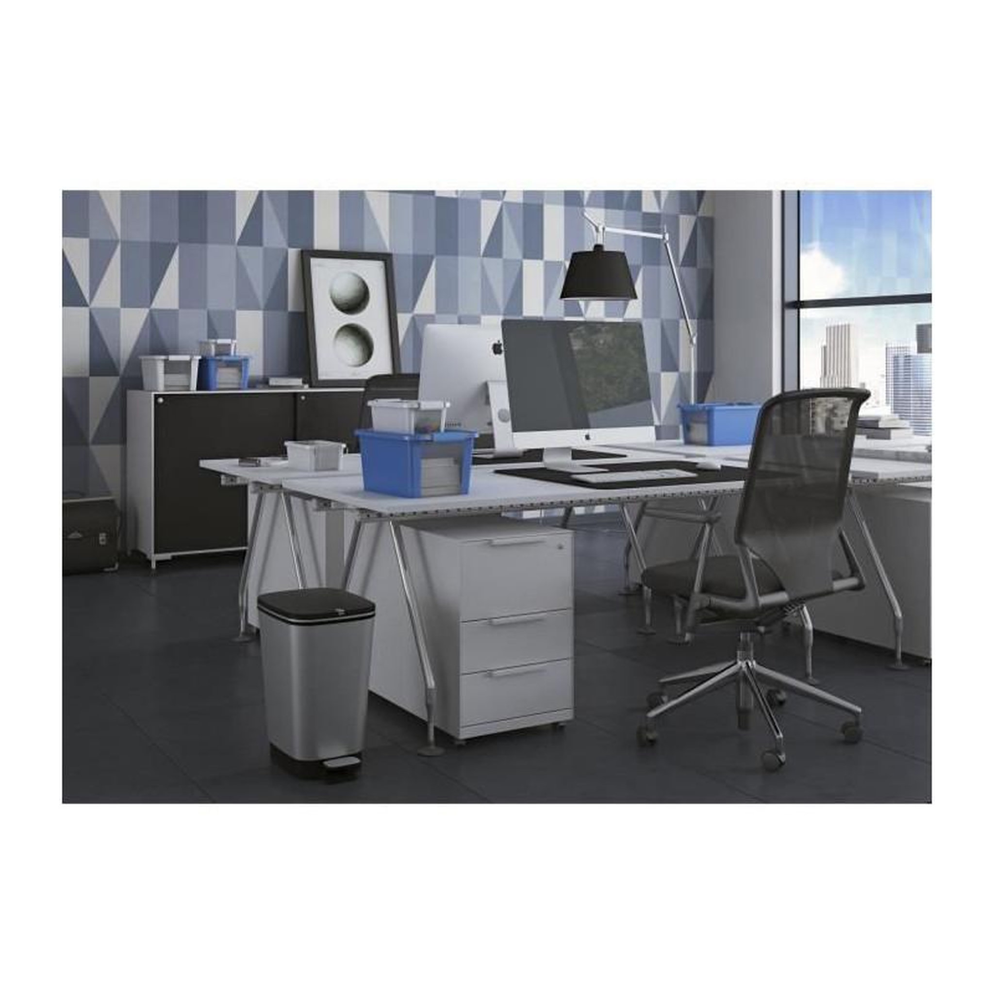 Voir la diapositive 3 : KIS KIS Chic Poubelle a pédale- 42.5L - Aspect Inox