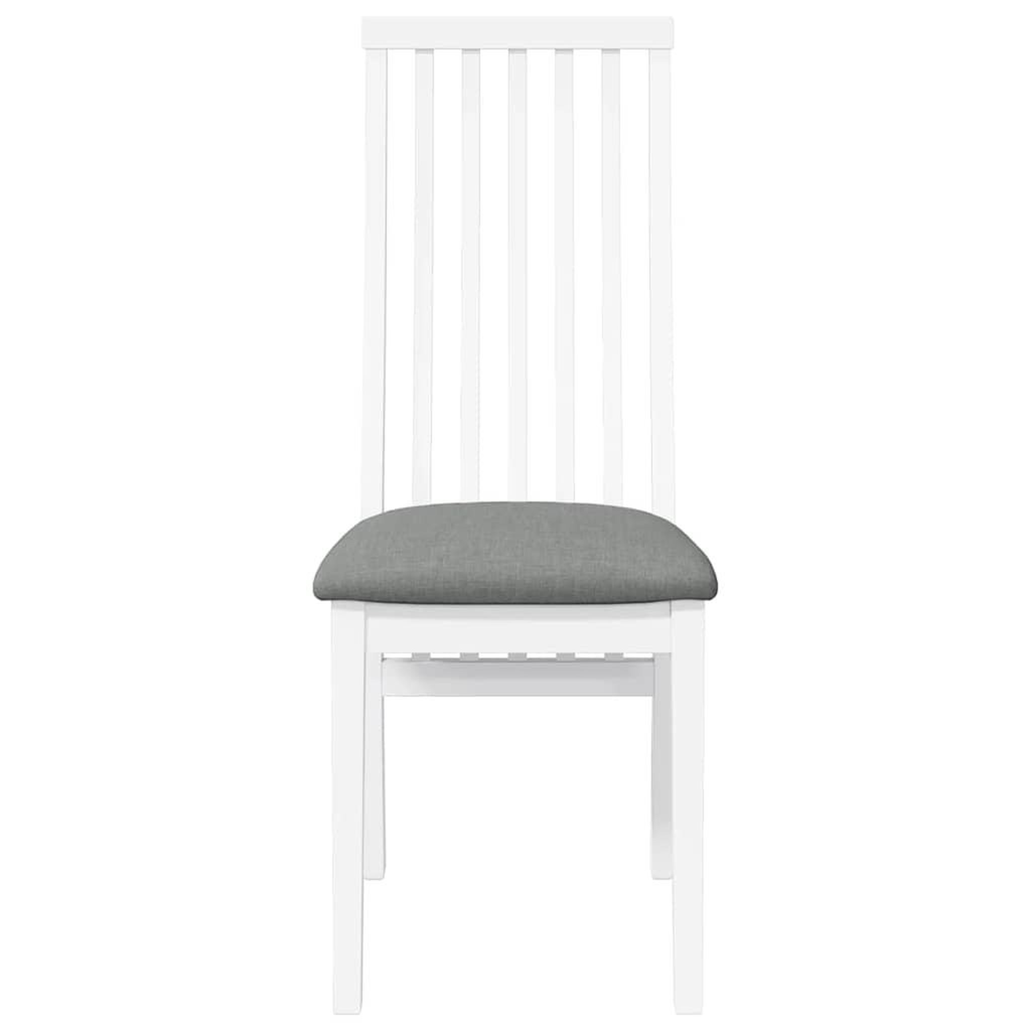 Voir la diapositive 5 : VIDAXL Chaises a manger coussins 2 pcs blanc bois massif caoutchouc