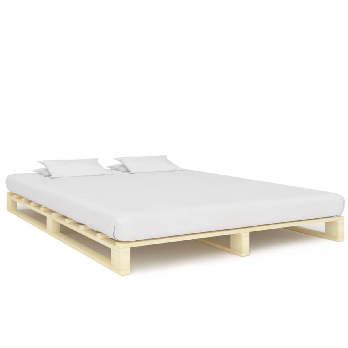 VIDAXL Cadre de lit de palette sans matelas 160x200 cm bois massif pin