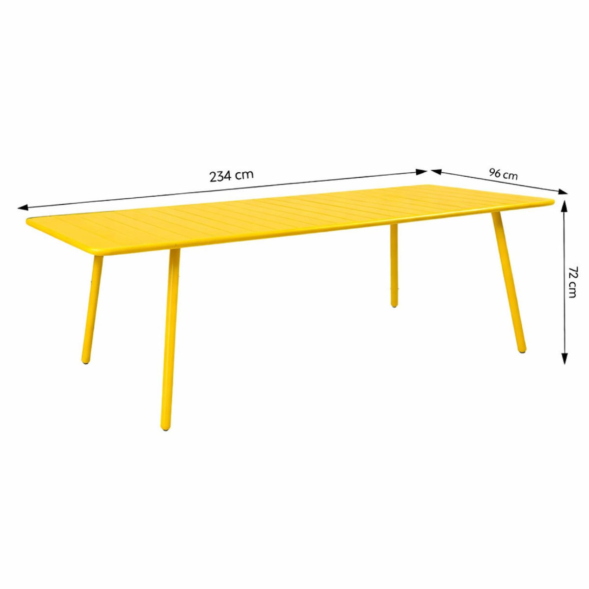 CONCEPT USINE Table de jardin 10-12 places 234cm jaune BERGAME