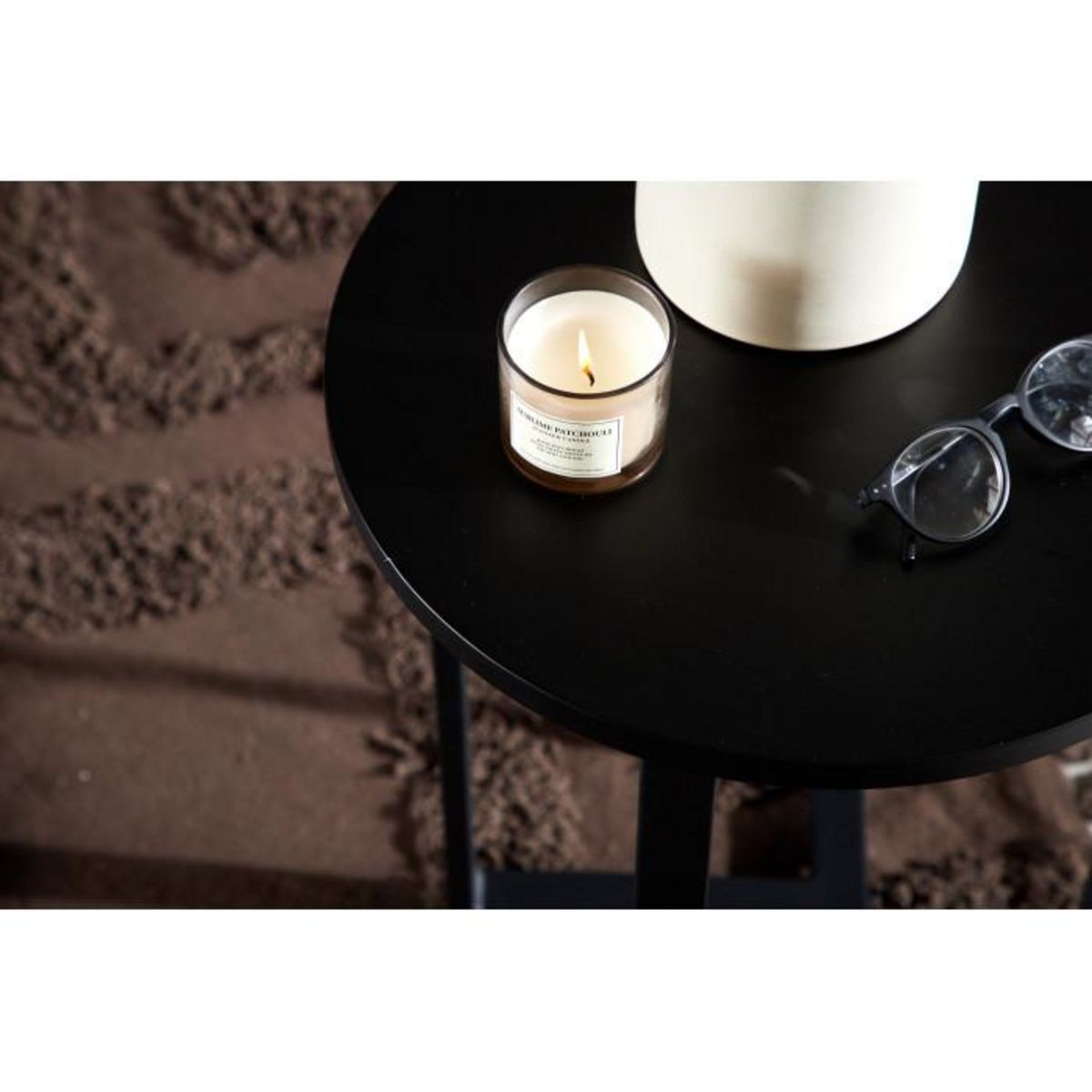 Paris Prix Table d'Appoint Design  Lawton  55cm Noir