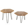 Voir la diapositive 2 : Paris Prix Lot de 2 Tables d'Appoint en Teck  Hexa  58cm Naturel