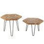 Voir la diapositive 2 : Paris Prix Lot de 2 Tables d'Appoint en Teck  Hexa  58cm Naturel