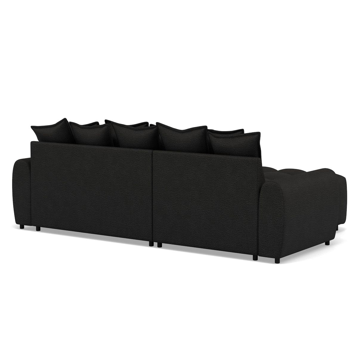 LISA DESIGN Adelaide - canapé d'angle réversible 4 places avec pouf d'appoint en tissu texturé