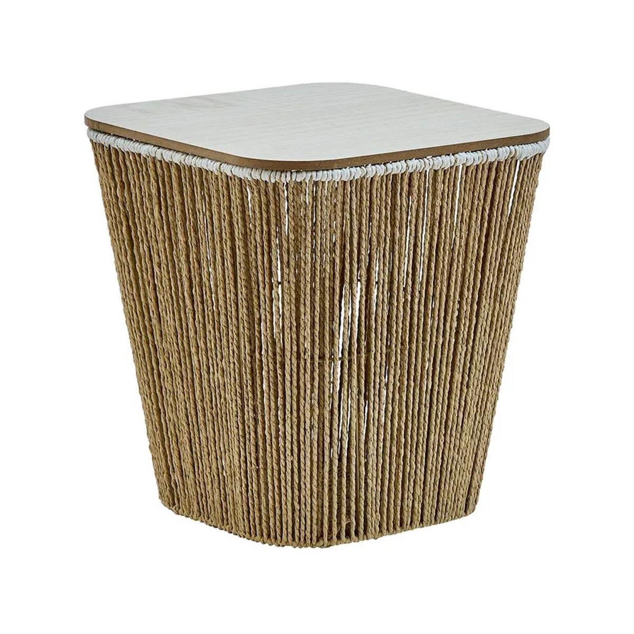 Voir la diapositive 2 : ATMOSPHERA Table d'appoint & 2 paniers  banjo  37cm beige