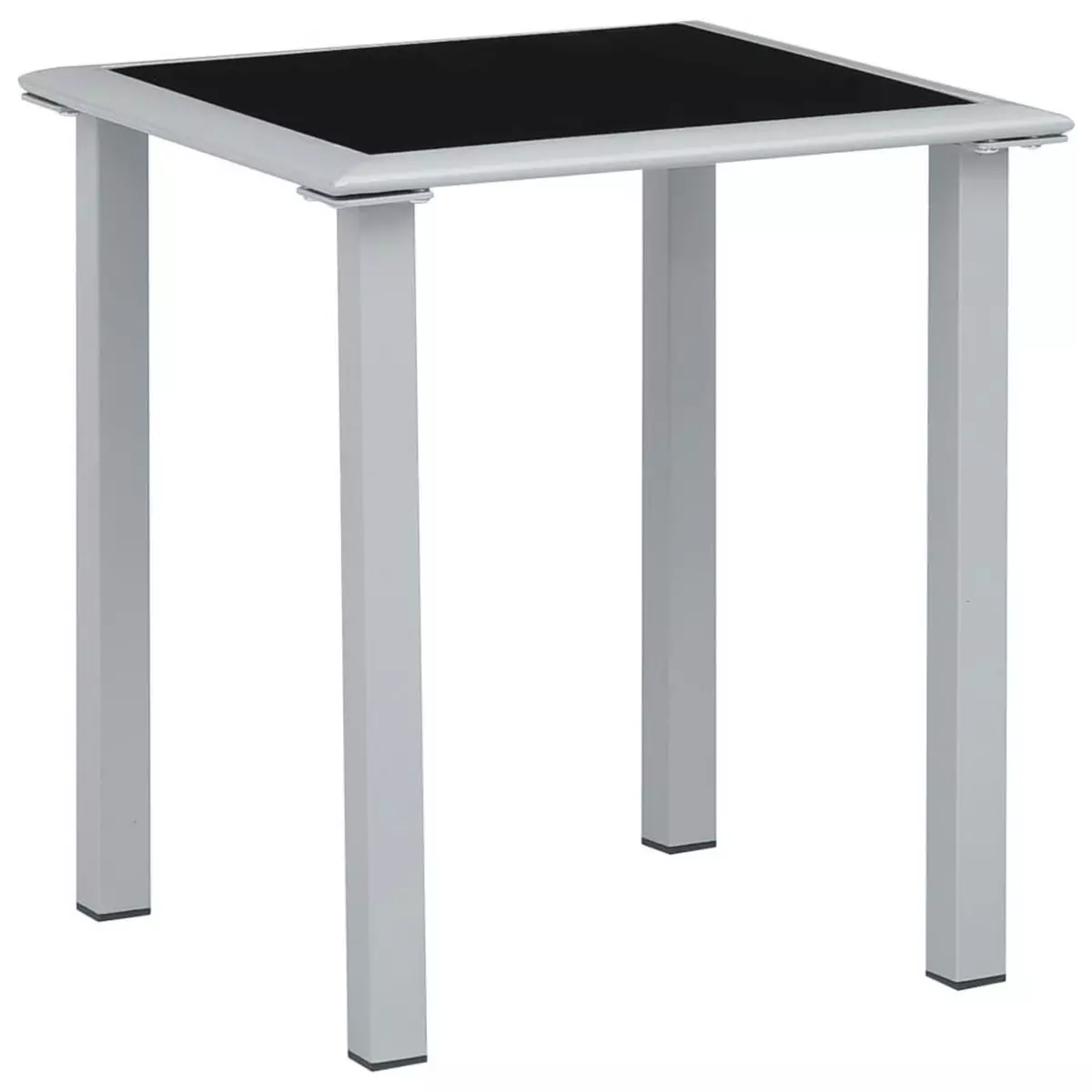 VIDAXL Table de jardin Noir et argente 41x41x45 cm Acier et verre