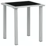 VIDAXL Table de jardin Noir et argente 41x41x45 cm Acier et verre