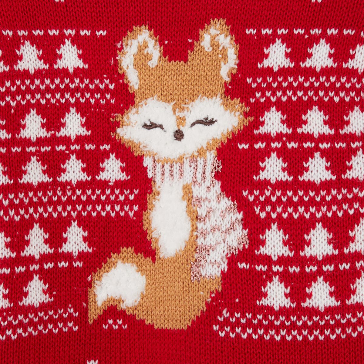 INEXTENSO Robe pull de noël renard bébé fille