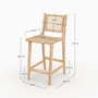 Voir la diapositive 4 : Rendez vous déco Lot de 2 chaises pour îlot central en teck et cannage rotin 66,5 cm-Kyla