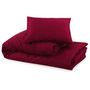 Voir la diapositive 6 : VIDAXL Ensemble de housse de couette Bordeaux 155x220 cm Microfibre