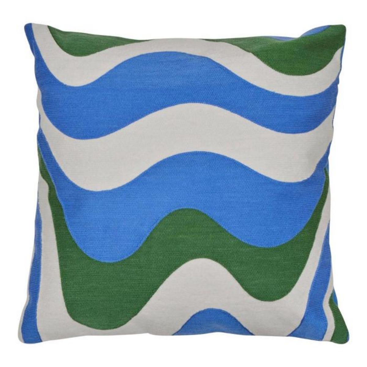 ATMOSPHERA Coussin Déco Brodé  Arty  45x45cm Bleu