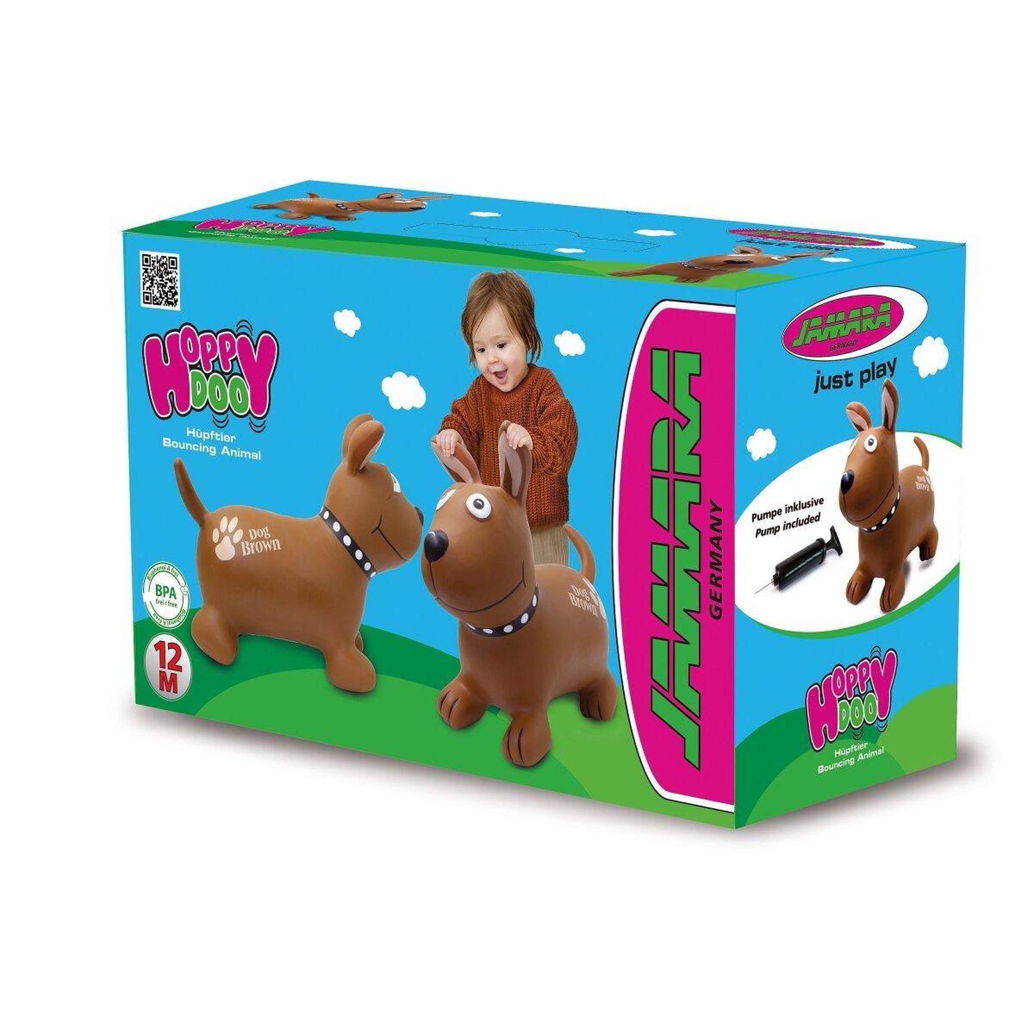 Voir la diapositive 4 : Jamara Animal rebondissante dog brown hoppydoo avec pompe
