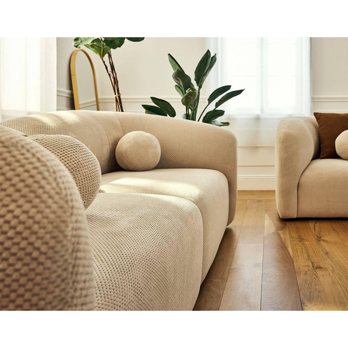 LISA DESIGN Charles - canapé droit 2 places en velours texturé