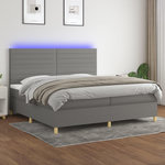 VIDAXL Sommier a lattes de lit et matelas et LED Gris fonce 200x200 cm