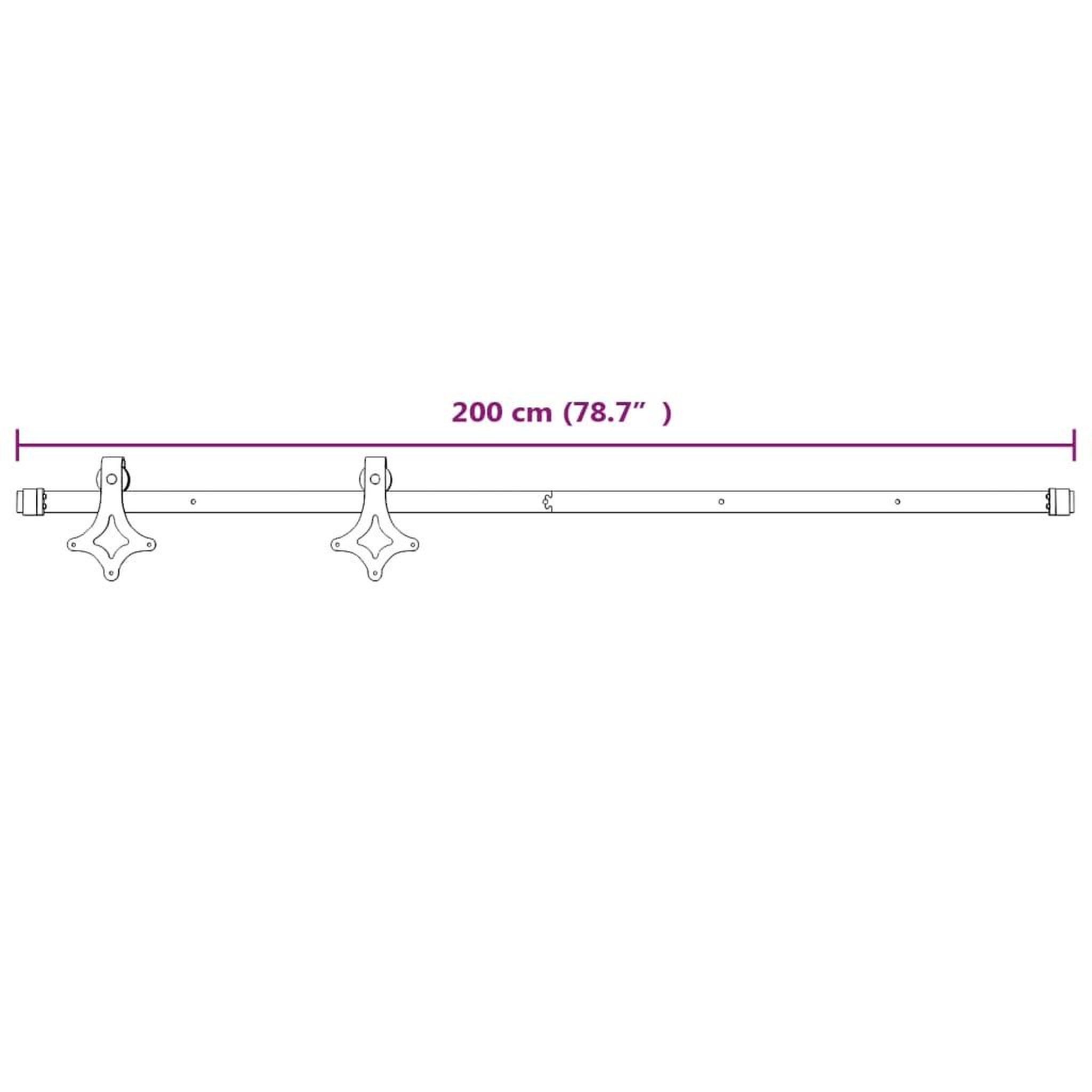 Voir la diapositive 6 : VIDAXL Kit de quincaillerie de porte coulissante 200 cm Acier Blanc