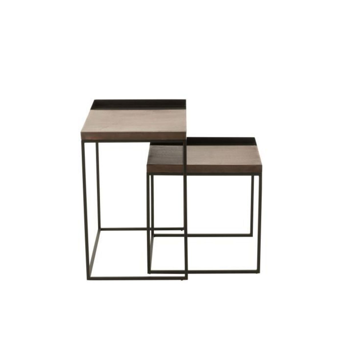 Paris Prix Lot de 2 Tables d'Appoint Gigognes  Kelsey  60cm Bronze & Noir