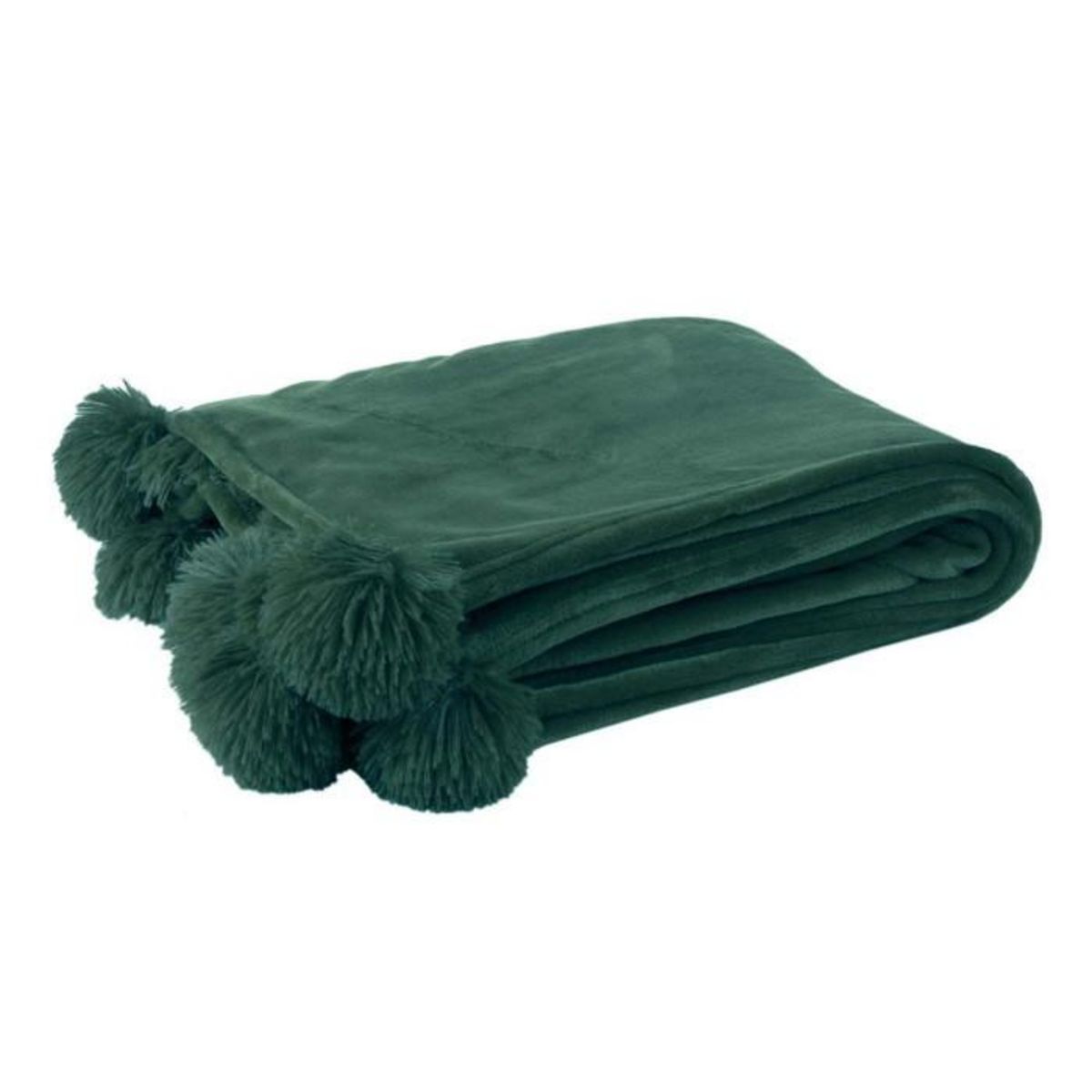 Paris Prix Plaid à Pompons  Blanket  130x170cm Vert