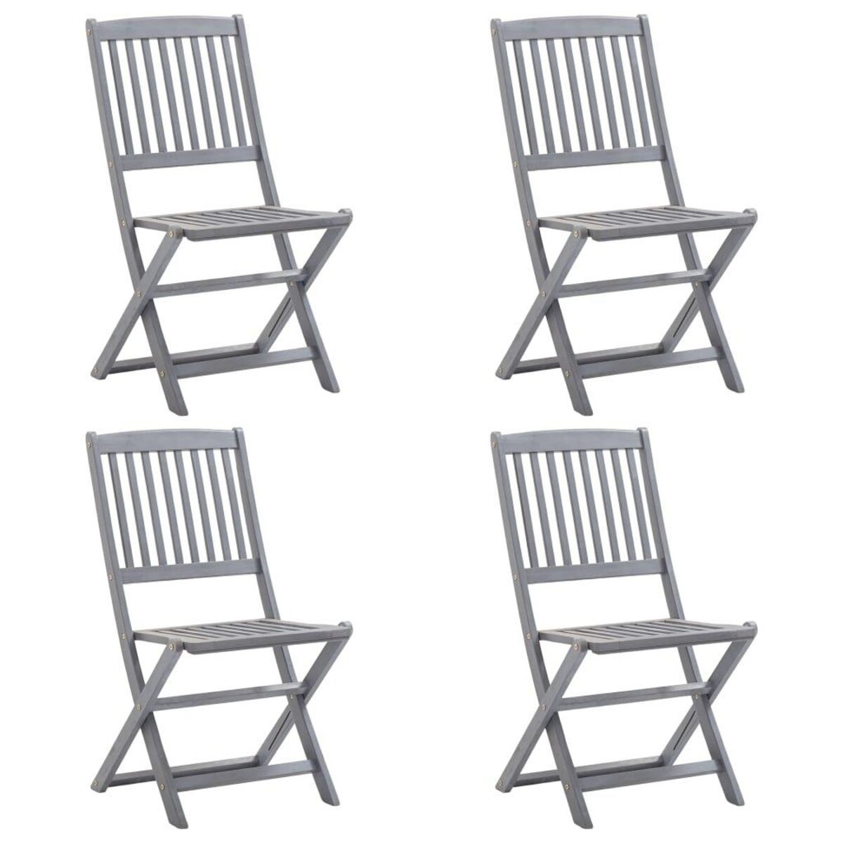 VIDAXL Chaises pliables d'exterieur lot de 4 Bois d'acacia solide