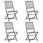 VIDAXL Chaises pliables d'exterieur lot de 4 Bois d'acacia solide