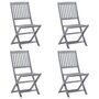 Voir la diapositive 1 : VIDAXL Chaises pliables d'exterieur lot de 4 Bois d'acacia solide