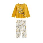 Petit Béguin Pyjama enfant 2 pièces en velours Petit Loup. Coloris disponibles : Jaune