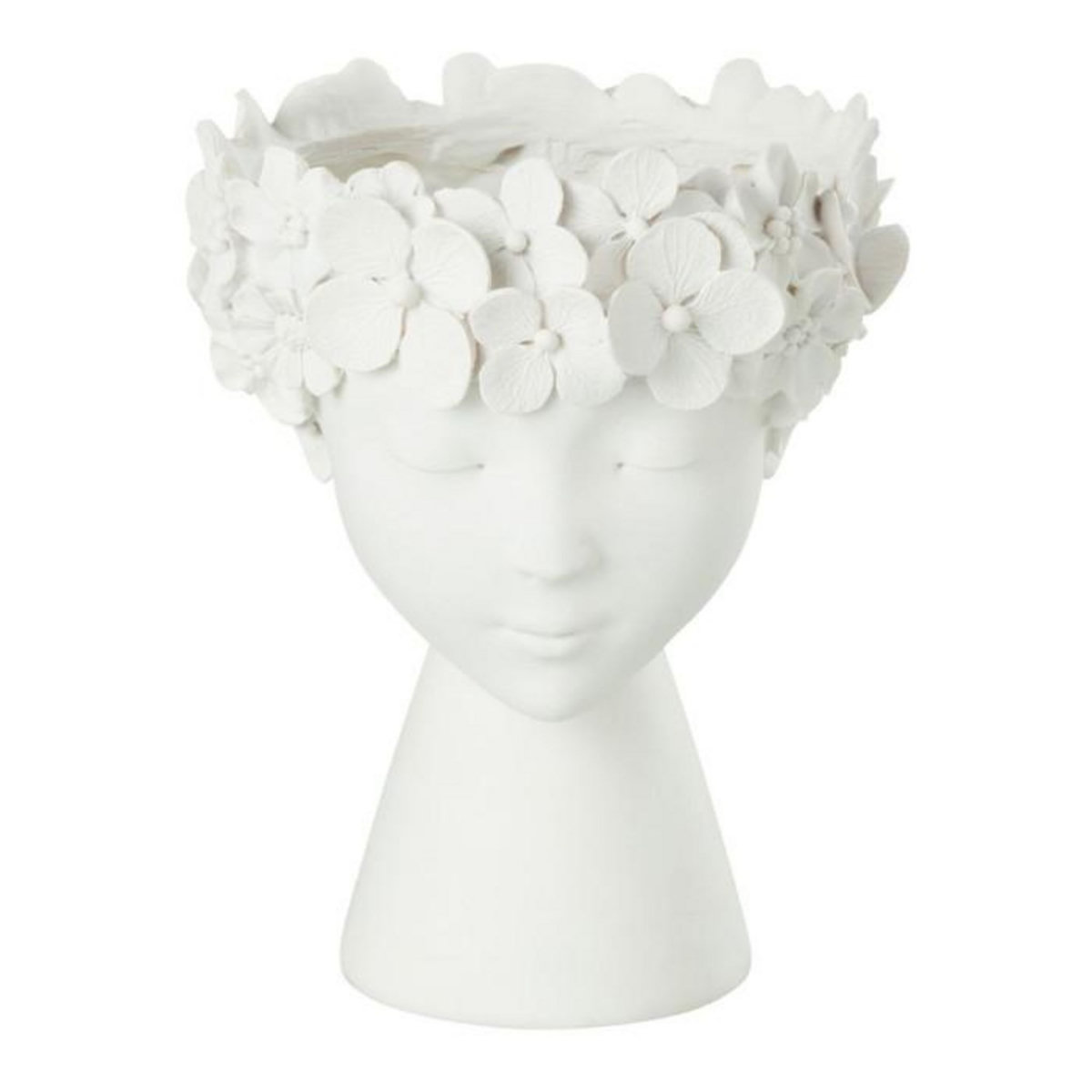 Paris Prix Cache-Pot Déco  Tête  23cm Blanc