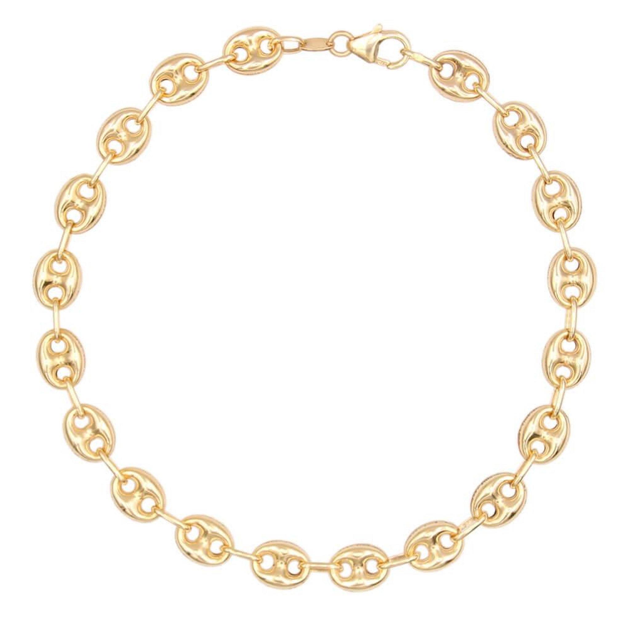 L'ATELIER D'AZUR Bracelet Or Jaune Maille Grain de Café - Homme