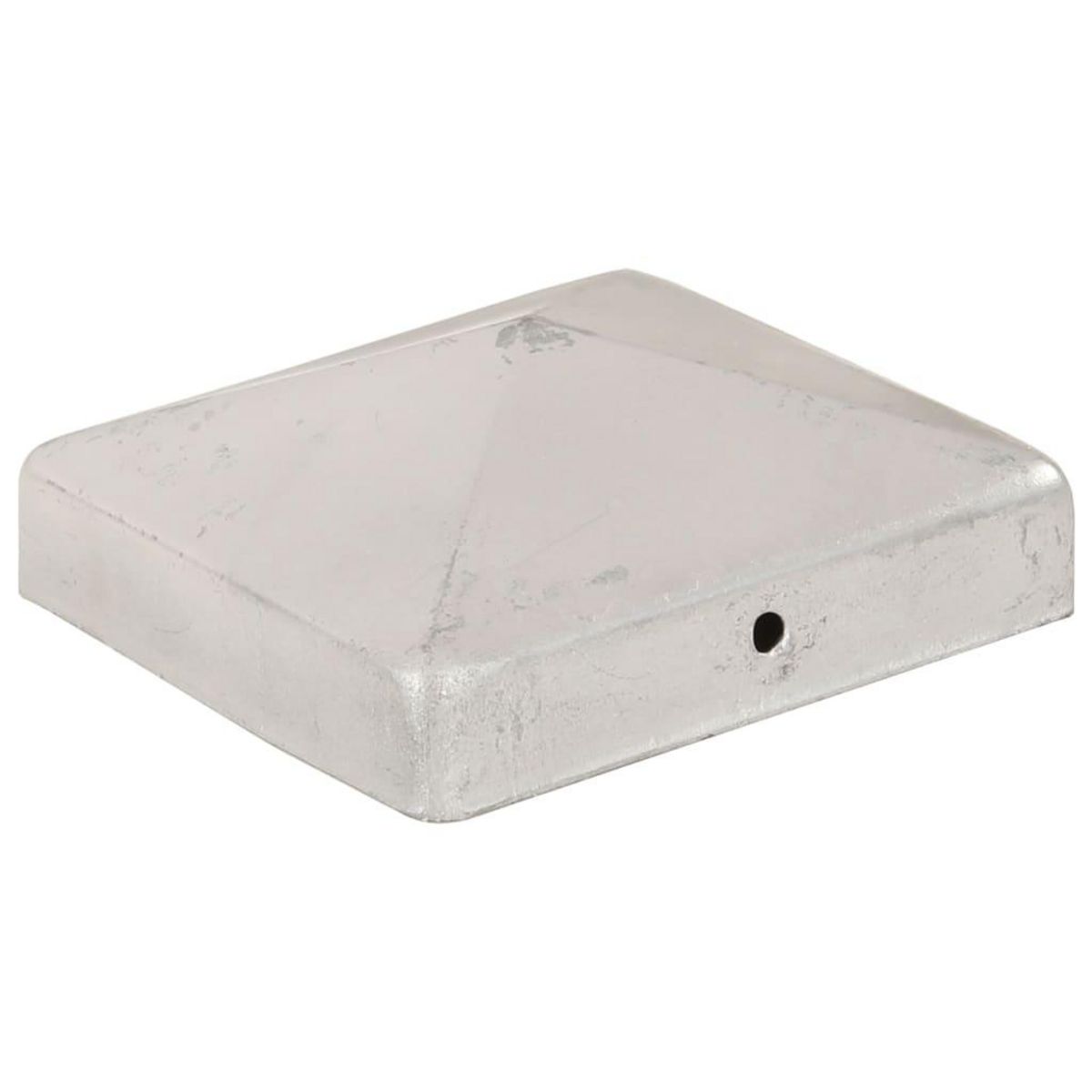 VIDAXL Bouchons de poteau de cloture 6 pcs Metal galvanise 91x91 mm