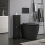 Voir la diapositive 2 : HOMCOM Support papier toilette - porte-papier toilette - armoire pour papier toilette - 3 niveaux + sortie papier MDF noir