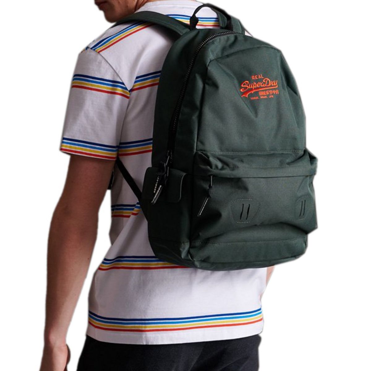 SUPERDRY Sac à dos 1 compartiment vert et orange