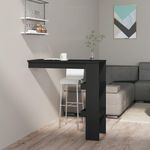 VIDAXL Table de bar murale Noir 102x45x103,5 cm Bois d'ingenierie