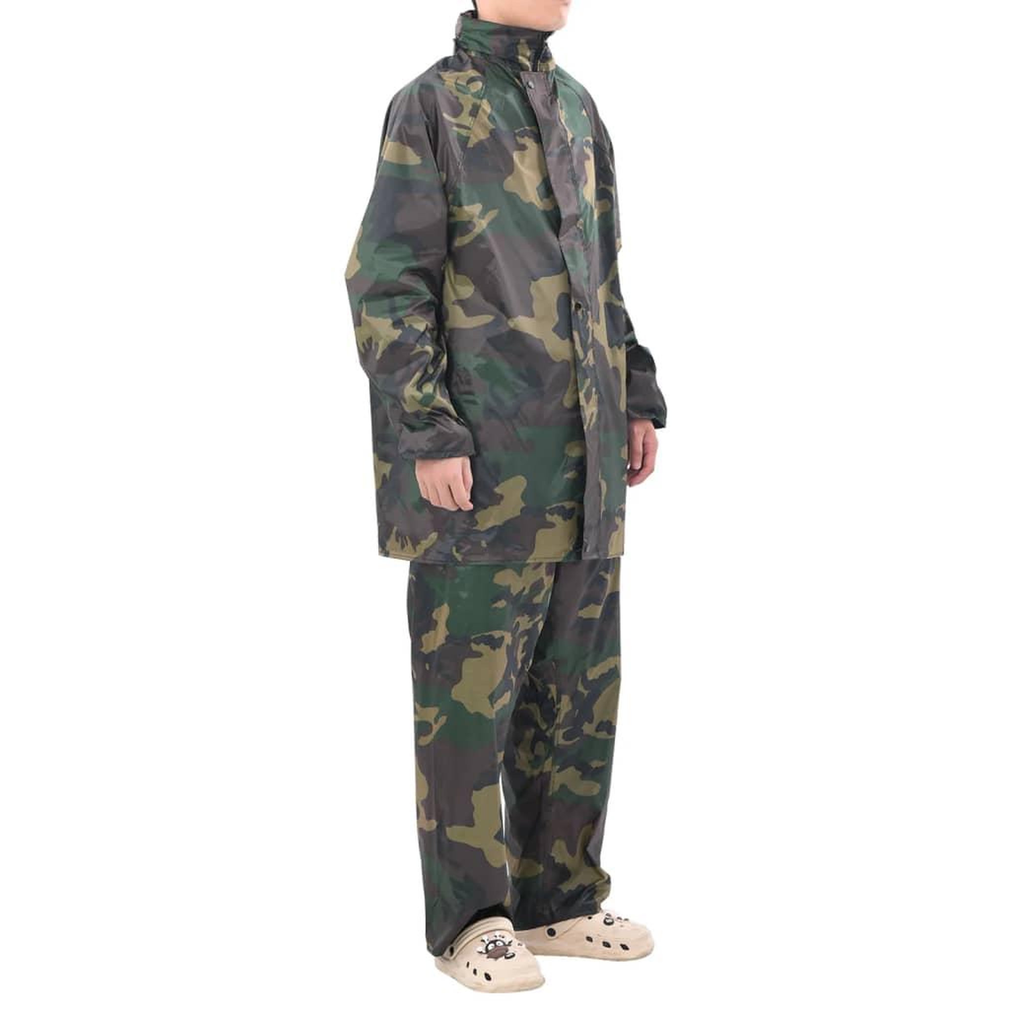 VIDAXL Combinaison de pluie avec capuche 2 pcs Hommes Camouflage XXL