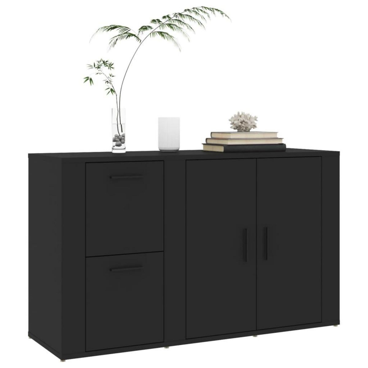VIDAXL Buffet Noir 100x33x59,5 cm Bois d'ingenierie
