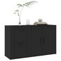 Voir la diapositive 4 : VIDAXL Buffet Noir 100x33x59,5 cm Bois d'ingenierie