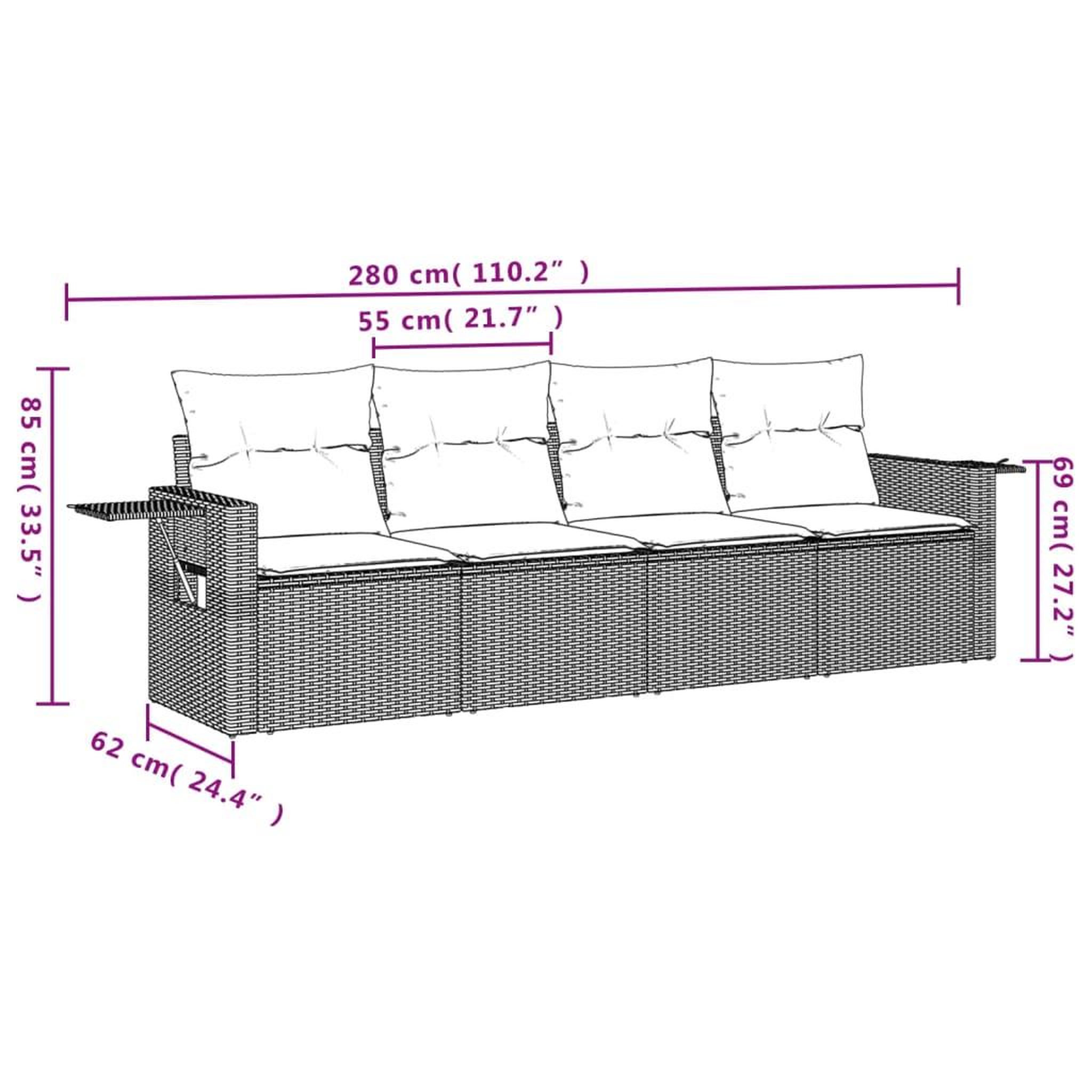Voir la diapositive 3 : VIDAXL Salon de jardin 4 pcs avec coussins noir resine tressee