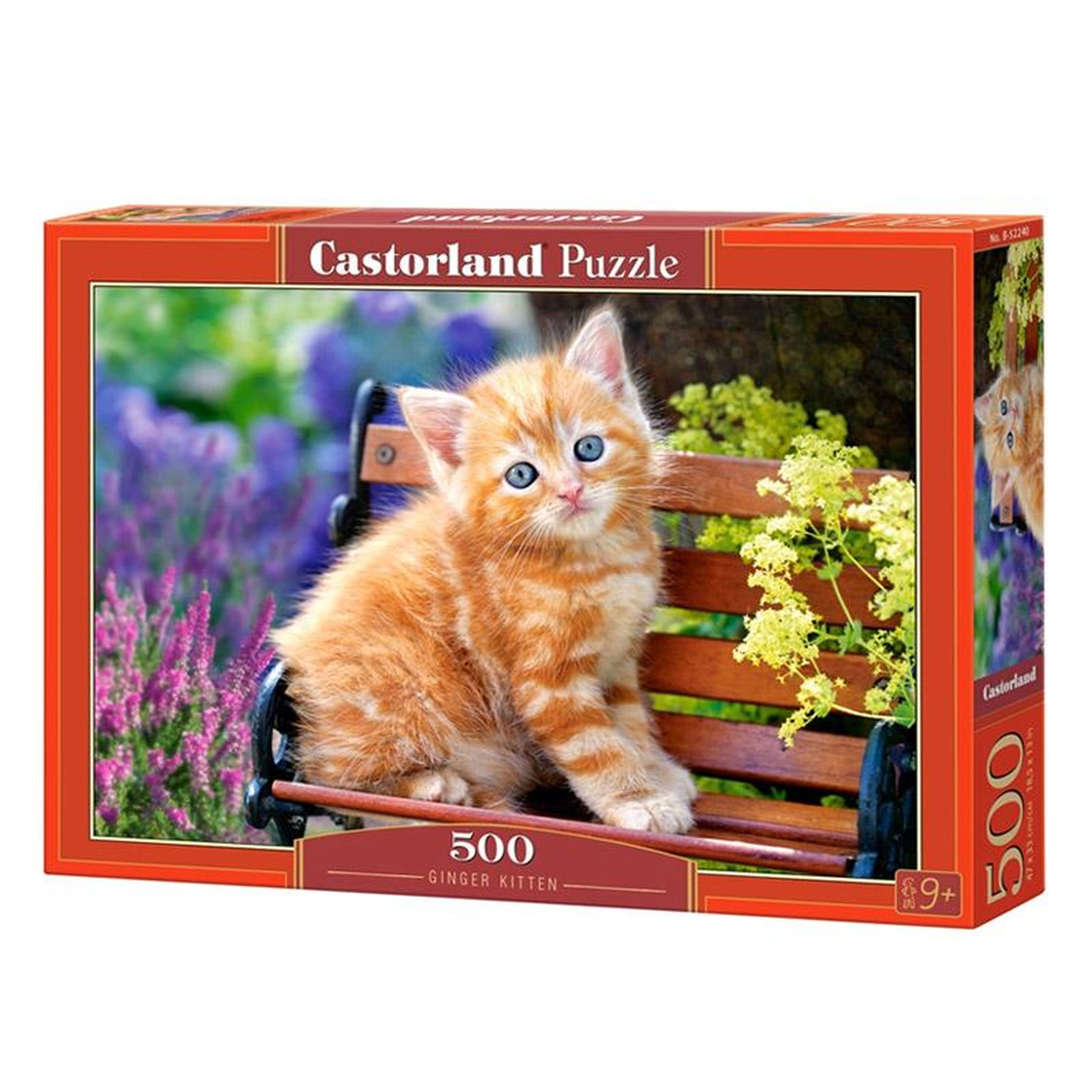 Voir la diapositive 2 : Castorland Puzzle 500 pièces : chaton roux dans les fleurs