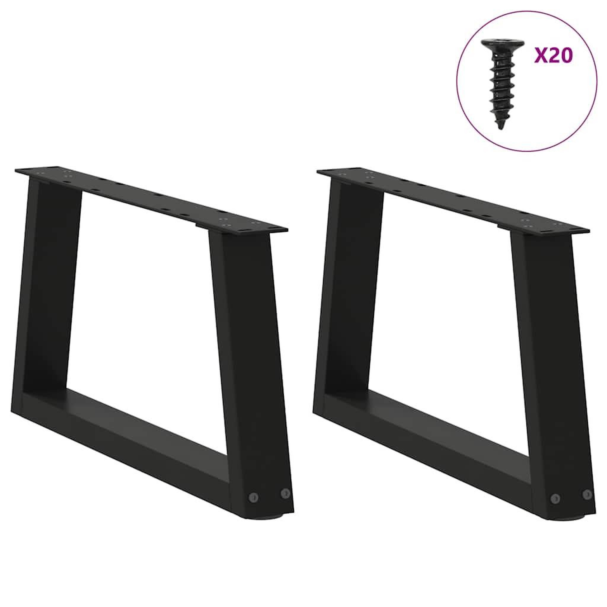 Voir la diapositive 3 : VIDAXL Pieds de table a manger forme V 2 pcs noir 50x(30-31,3)cm acier