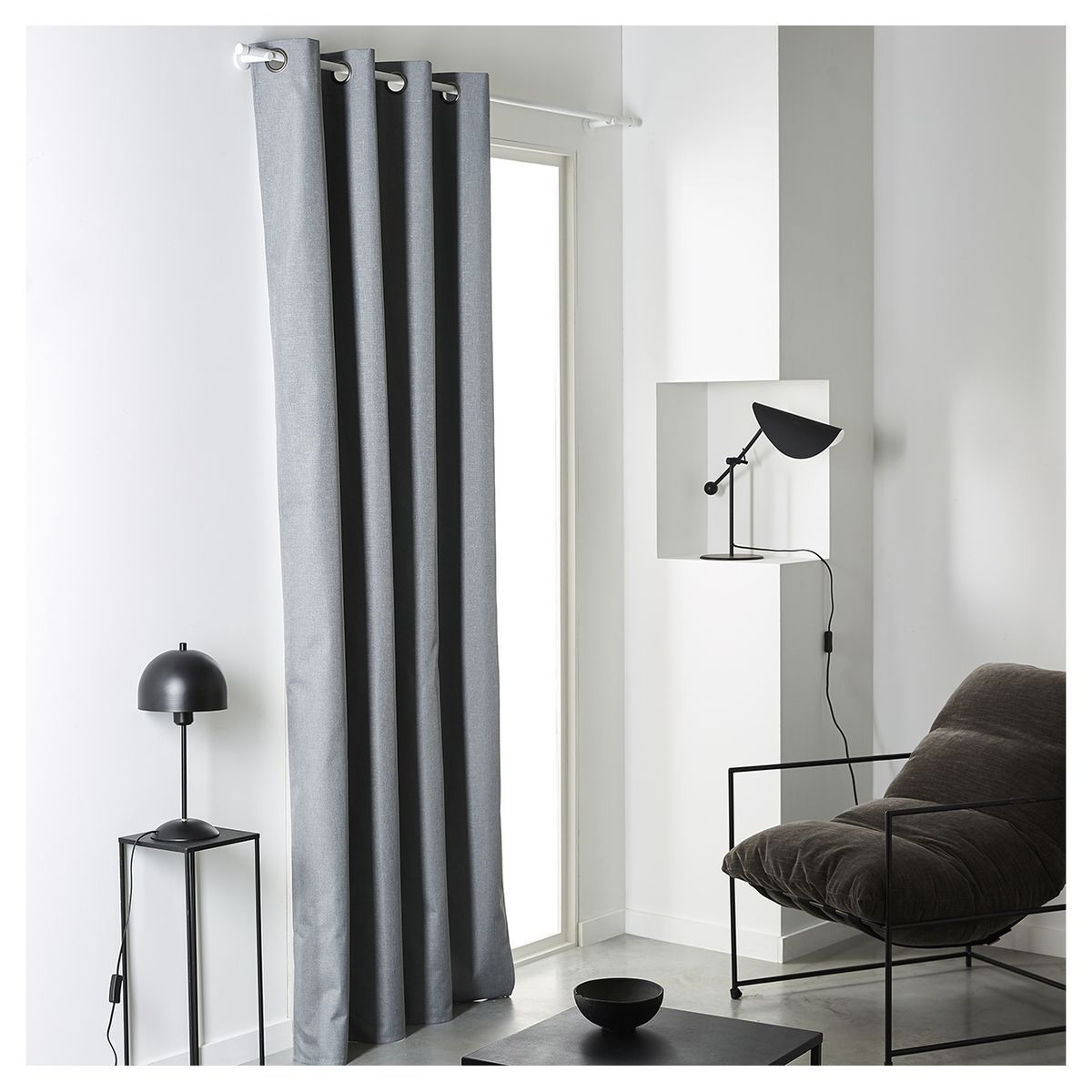 TODAY Rideau uni occultant effet Lin à oeillets